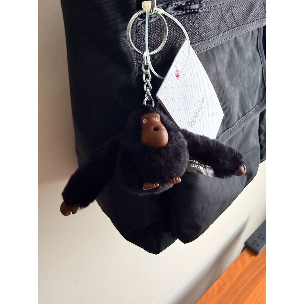 Kipling NWT Pia black tote + MONKEY